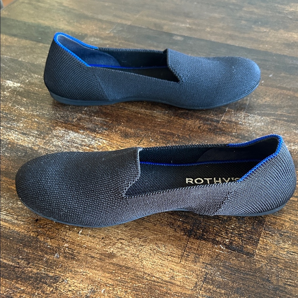 Rothy's Black and Blue Knit Loafers - Picture 5 of 7